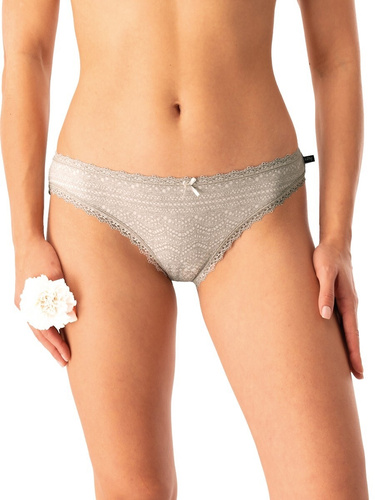 Mutandine da donna LPR 752 B25 Key in cotone grigio-beige, confezione da 2 pezzi in scatola, comoda e classica