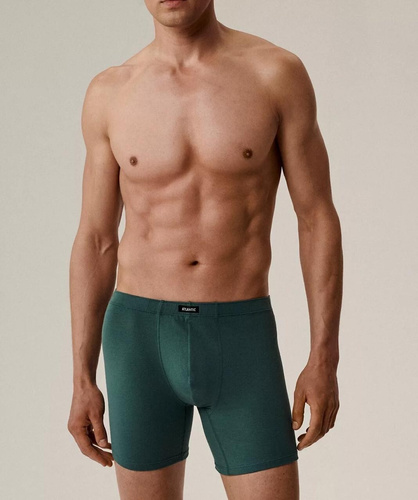 Boxer da uomo Atlantic 2MH-173 verde/blu navy - taglio sartoriale, cotone, confezione da 2 pezzi