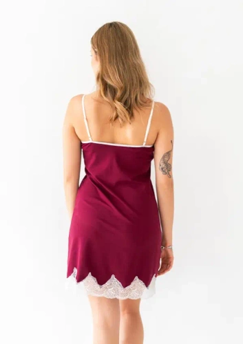 Halka Dkaren Sendi 2 in cotone con pizzo e spalline regolabili - bordeaux