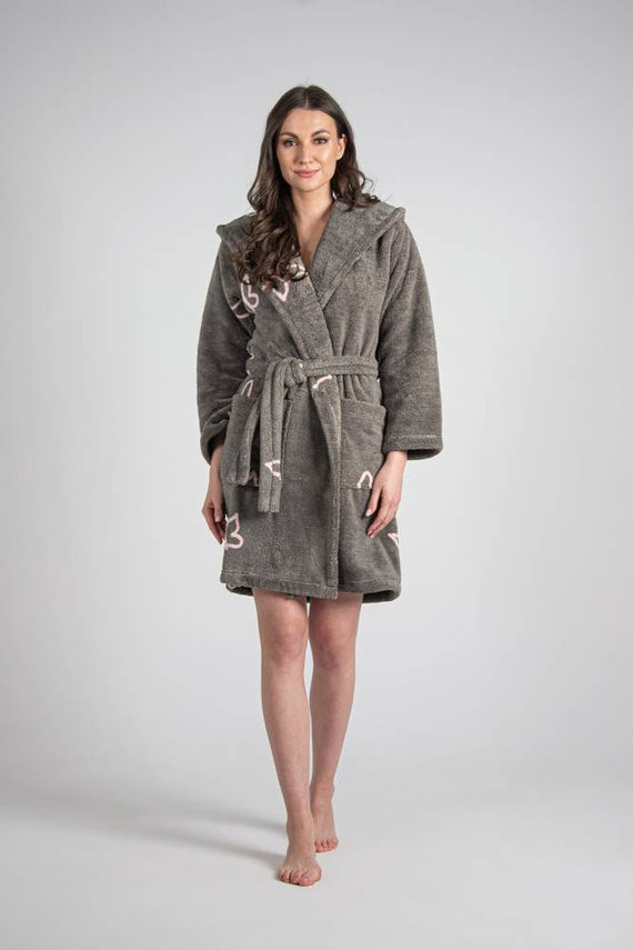 672 Farfalle Accappatoio corto da donna in Forex - grigio