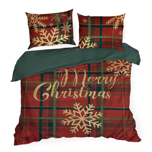 Biancheria da letto natalizia Eurofirany Estrella 100% cotone rosso verde