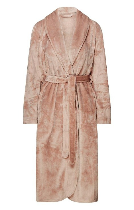 43595 Accappatoio da donna Dextra Henderson color pesca - morbido, legato, sopra il ginocchio