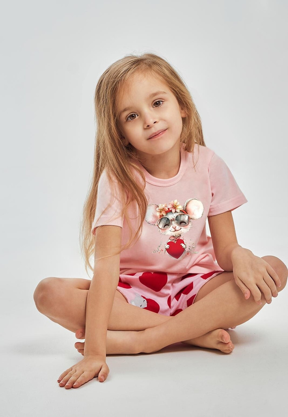 Taro 3559 Mika pigiama bambina rosa 100% cotone