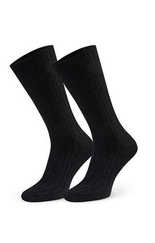 Arte.185 Calze Steven 013 nero - lana d'agnello a coste da donna, inverno
