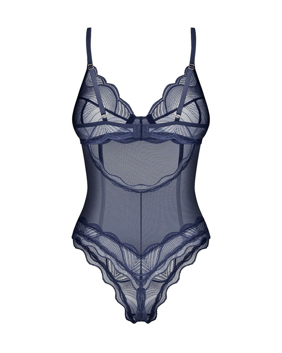 Body Nightly Blue Crotchless Obsessive – body in pizzo con ferretto blu