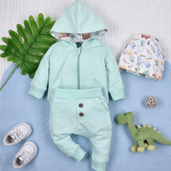 ABN-5574 Pantaloni Nini Dino Explorer per bambini - cotone biologico, vita comoda