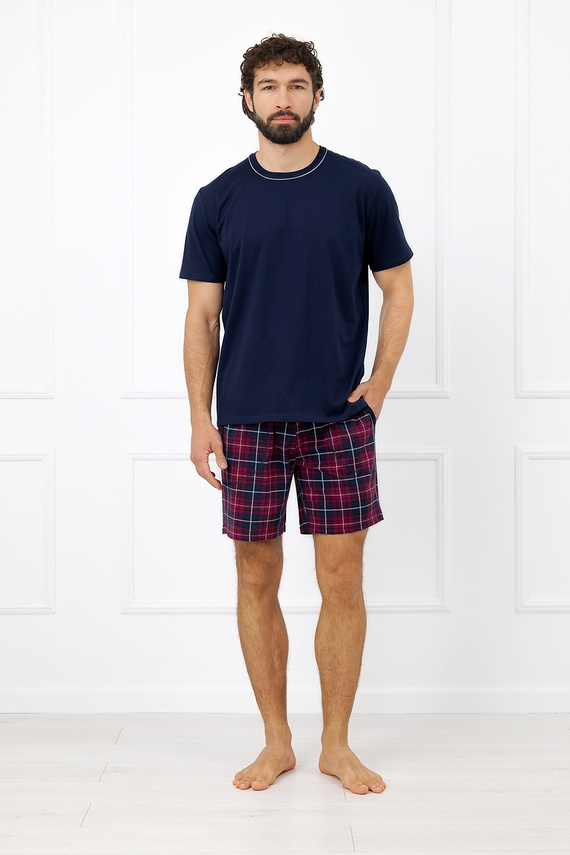 Italian Fashion Brajan pigiama uomo Mega Soft cotone pantaloncini a quadri