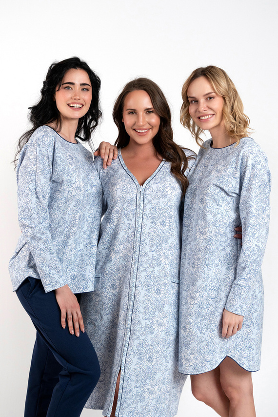 Camicia da notte Gracjela Moda italiana - stampa blu