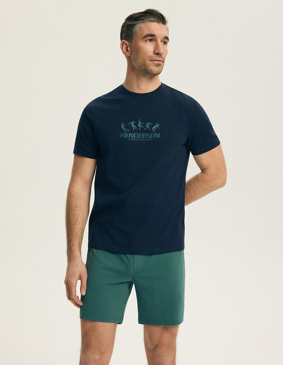 Pigiama Uomo Henderson Core 44499 Bet Navy 100% Cotone Manica Corta