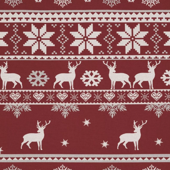 Biancheria da letto natalizia Oslo Eurofirany rosso - cotone ranforce, reversibile