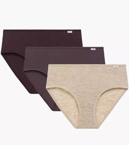 3CLP-011/Z25 Maxi mutandine da donna Atlantic beige-vino-viola - cotone, 3 pz.