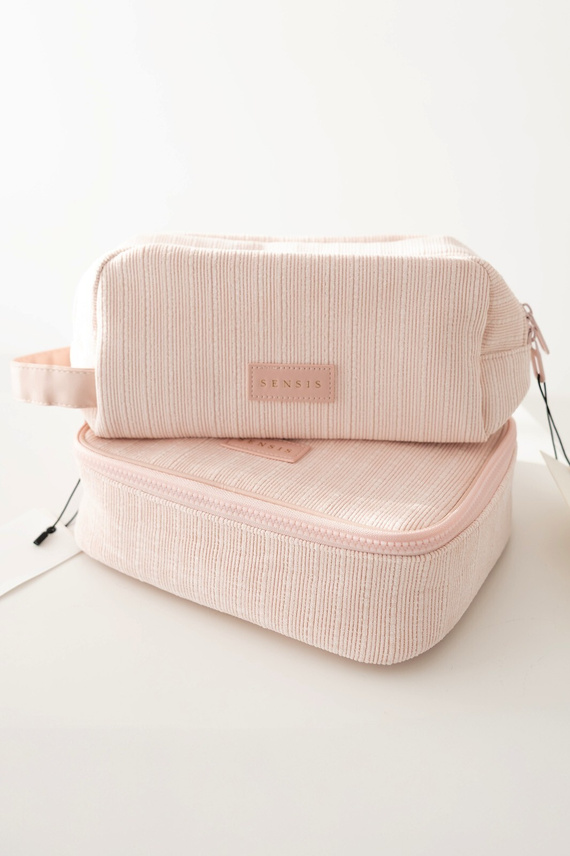 Neceser Small SENSIS – Rosa, Con Logo e Scomparti, Con Cerniera