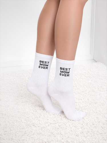 Calze donna cotone Milena 0200-238 Mom Ever– a coste comode quotidiane white