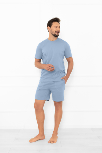 Pigiama da uomo in acciaio Krystian Italian Fashion - cotone, T-shirt e pantaloncini corti
