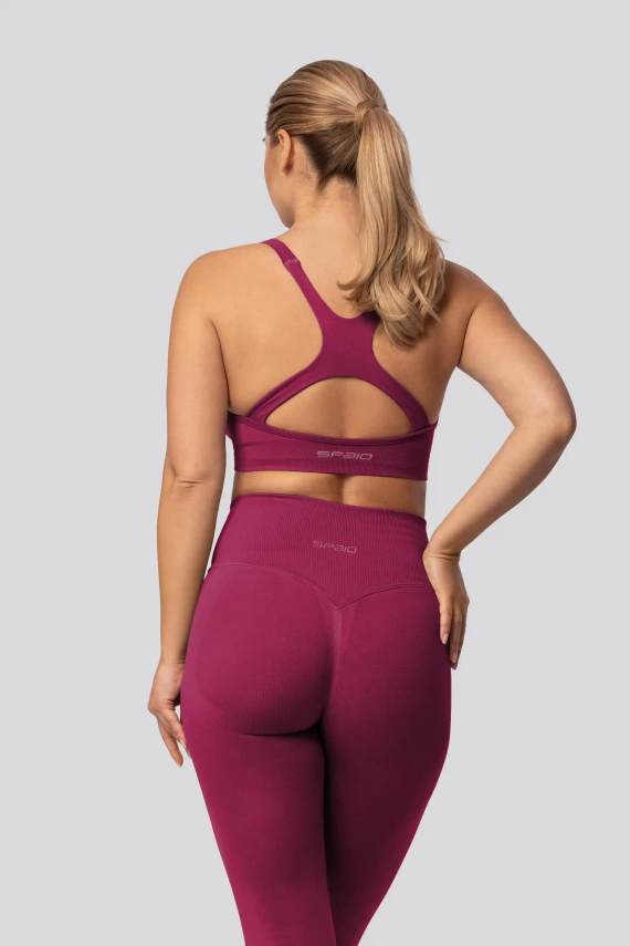 Leggings push-up Spaio PRO vita alta modellanti coprenti red wine