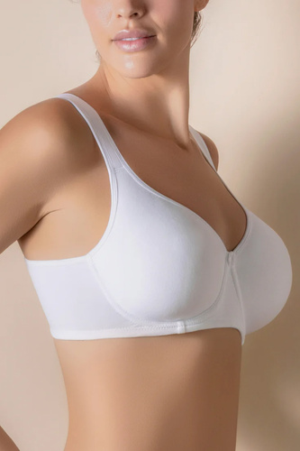 Reggiseno morbido Selene Madeleine bianco in cotone con ferretto