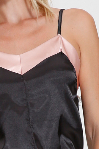 D492 Pigiama corto da donna in raso Exes - top e pantaloncini