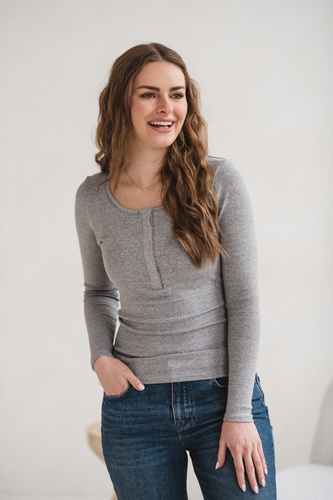 Tummy Milk&Love maglia premaman e allattamento in viscosa light gray melange