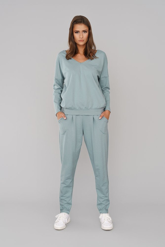 Karina Donna set manica lunga, pantaloni Moda Italiana - menta