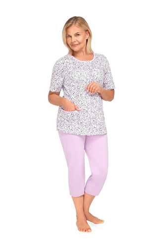 Pigiama Kasia I 265 Martel viola - pigiama donna in cotone con camicia abbottonata