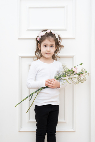 T-shirt Tosia per bambina, manica lunga - Moda italiana - bianco