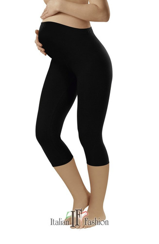 LEGGINS 3/4 GRAVIDANZA NERO Moda italiana