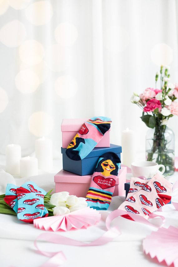 K89S Super Mama Foot Socks Moda Italiana - blu navy/colori