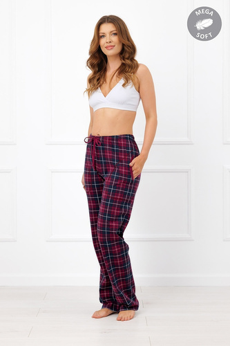 Italian Fashion Alana Pantaloni lunghi da donna in cotone Mega Soft a quadri