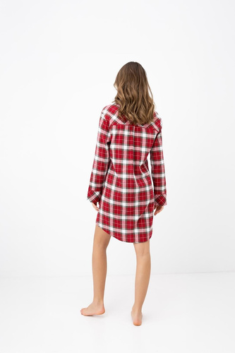 Elia Nightgown Sensis - Camicia da donna in cotone con maniche a 3/4 e motivo natalizio