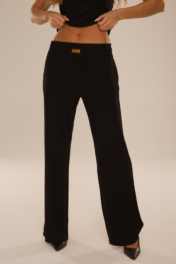 De Lafense Sienna 083 pantaloni lunghi da donna in viscosa con tasche - cioccolato