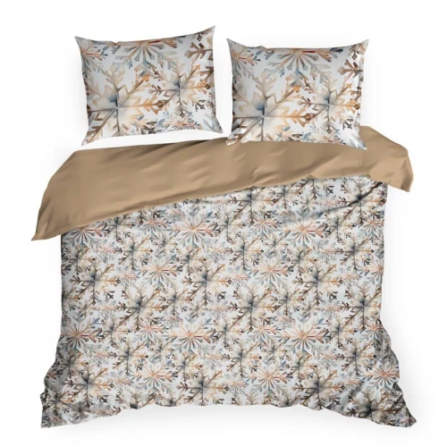 Biancheria da letto natalizia Elsa Eurofirany beige 100% cotone con cerniera