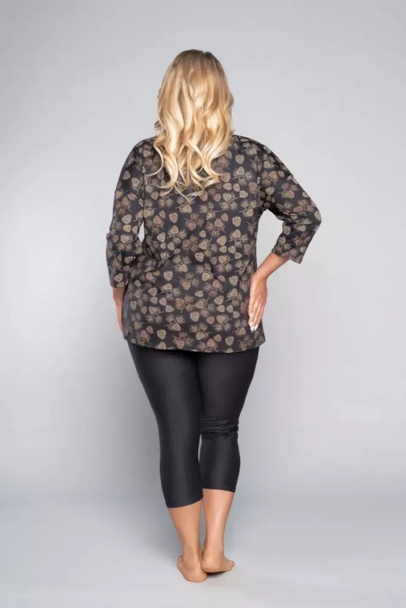 Pinnia Pigiama donna manica 3/4, pantaloni 3/4 Moda italiana - stampa/grafite