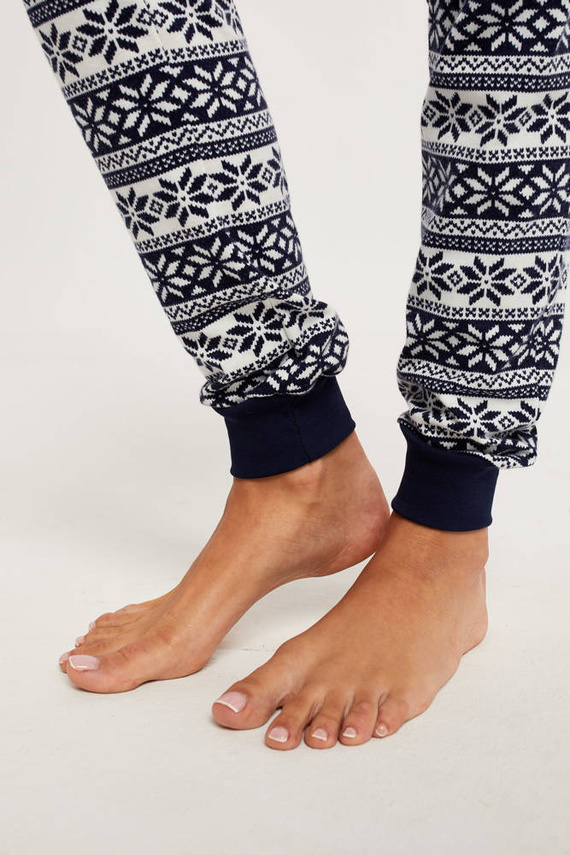 Arktyka Pigiama donna manica lunga, pantaloni lunghi Moda italiana - blu navy/stampa