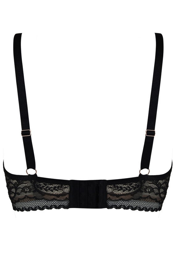 19236 Feel Mediolano Bralette Long Black - reggiseno in pizzo con fascia estesa