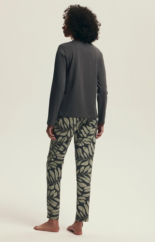 43685 Danna Pigiama donna Henderson grigio - cotone, stampa botanica