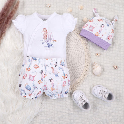 ABN-5489 Pantaloncini da bambino in cotone biologico Underwater World Nine, per bambina