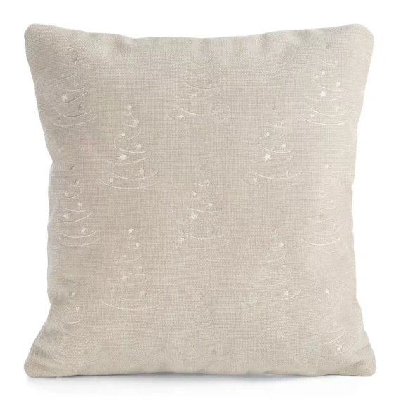 CHP308 Federa natalizia Eurofirany 45x45 con paillettes 3D stelle beige
