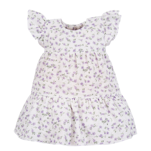 Abito Eevi in mussola di prato - manica corta, fiori piccoli, leggero