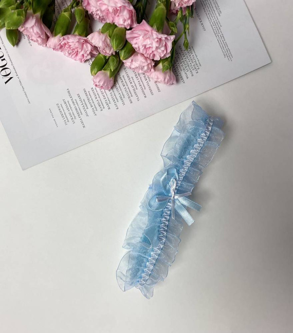 221 De Lafense giarrettiera in chiffon - azzurro