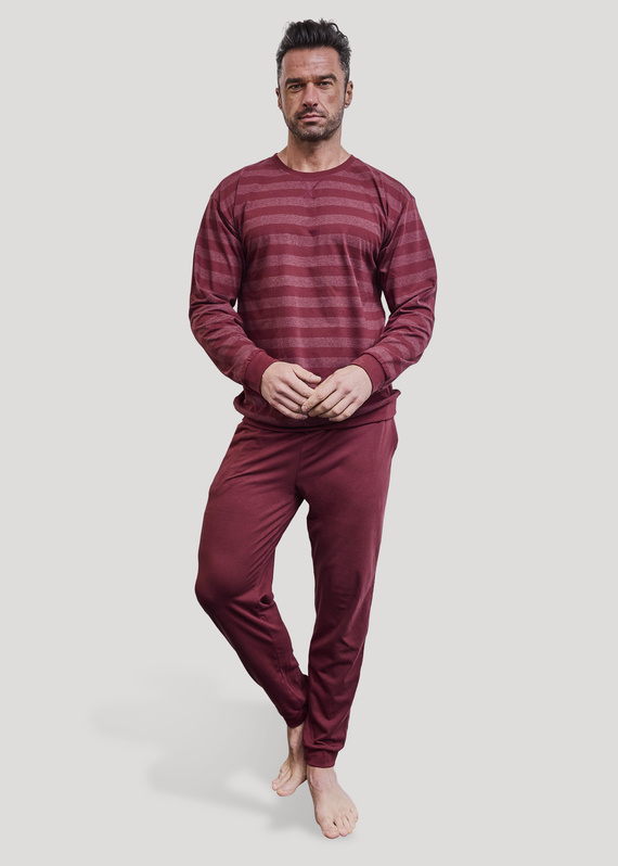117/320 Pigiama Cornette Loose 16 uomo maroon - cotone, manica lunga e pantaloni