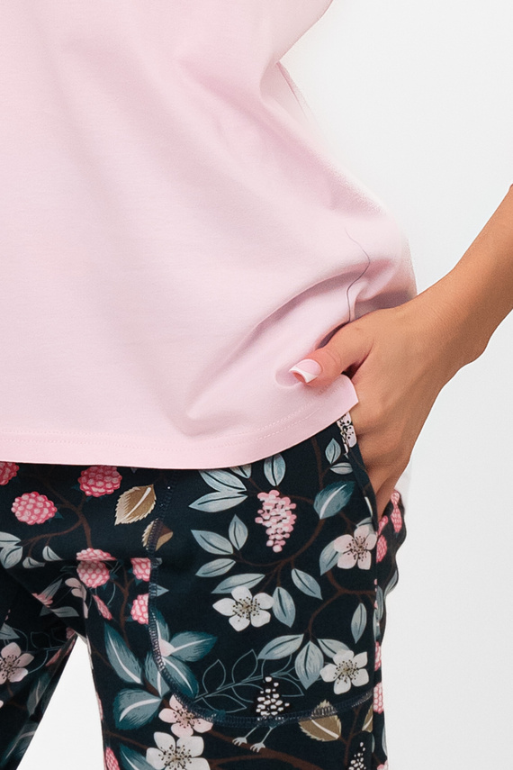 Pigiama da donna in cotone Marisal - camicetta 3/4, pantaloni 7/8 Moda italiana