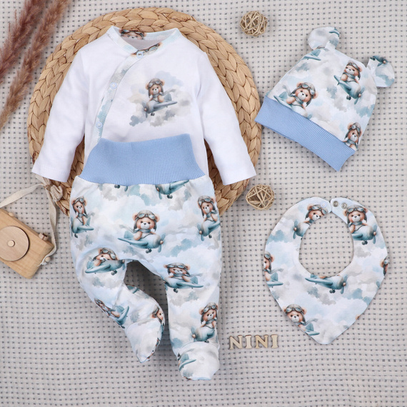 NINI ABK-0058/PIL completo neonato 4 pezzi Baby Bear Pilot