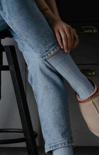 ARTE.130 Calzini da donna in lana merino naturale Steven blu, senza cuciture, caldi