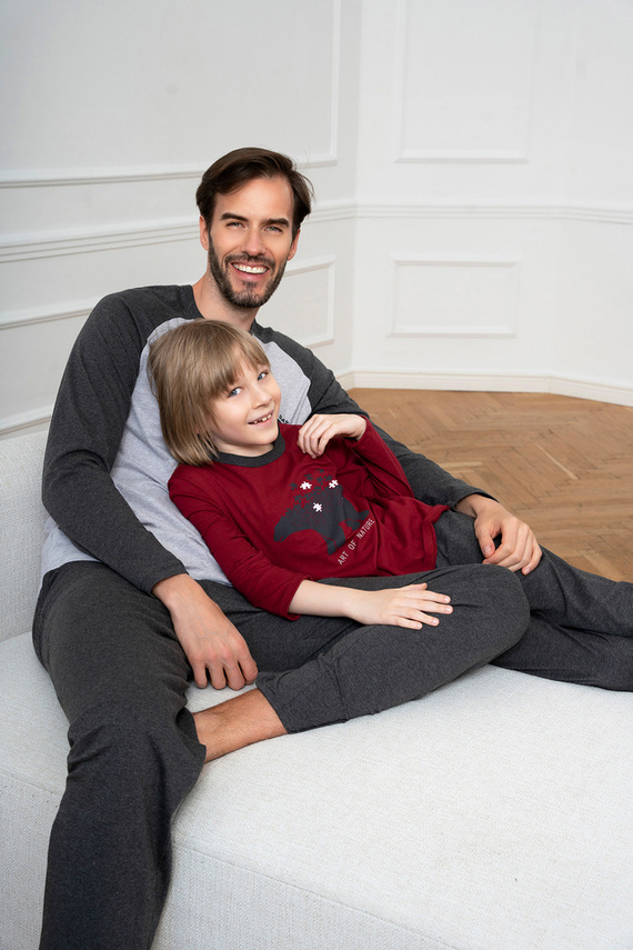 Morten Pigiama bambino Moda italiana bordeaux/c.melange