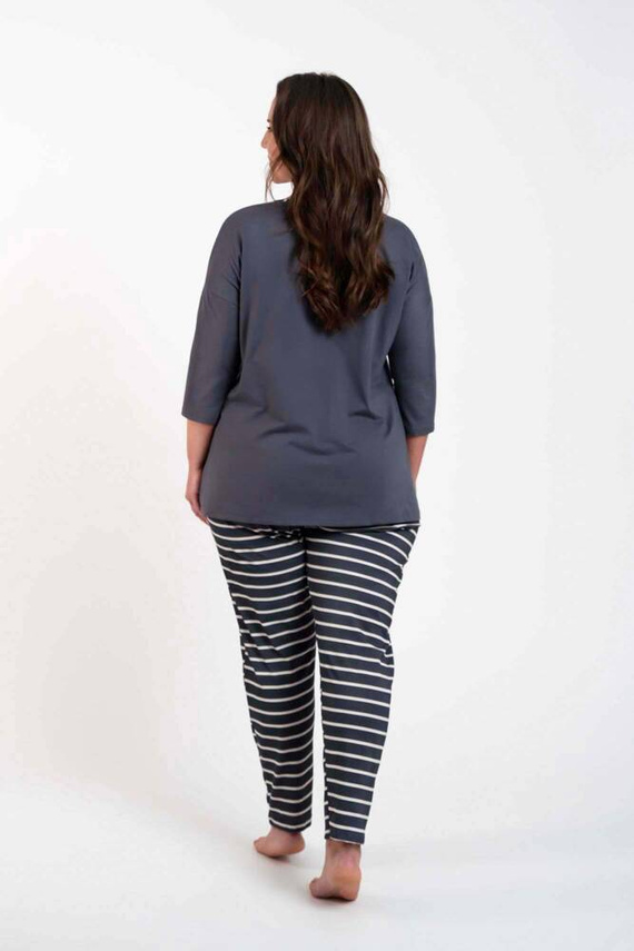 Betty Pigiama da donna manica 3/4, pantaloni lunghi Moda italiana - stampa grafite/grafite