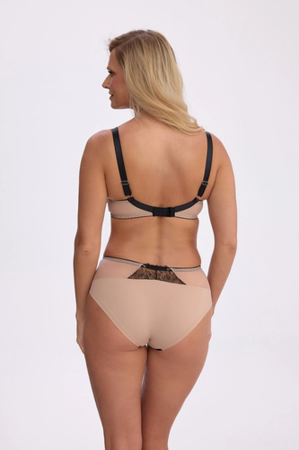 Slip da donna Gaia GFP 1377 Isabela nero-beige coprenti con ricamo