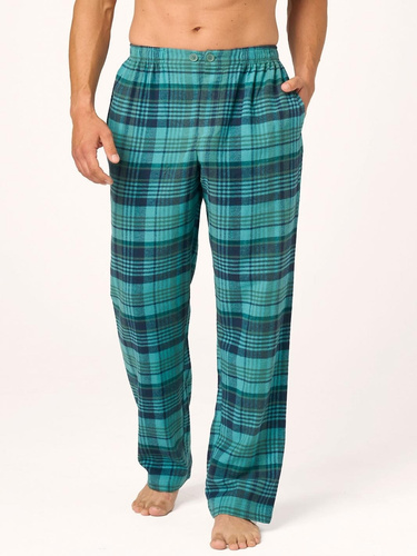 Pantaloni pigiama uomo Key MHT 048 verdi in flanella 100% cotone