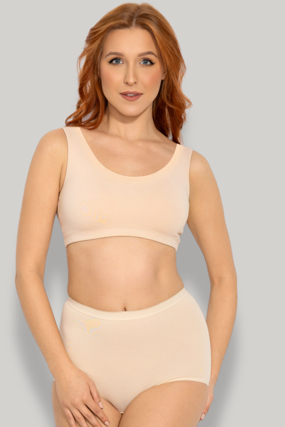 Top cotone Zoya Mitex senza ferretto bustier comodo beige