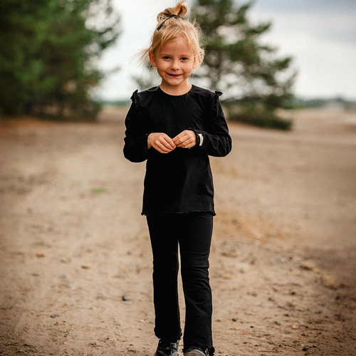 Simply Comfy Leggings per bambini - pantaloni a campana Eevi nero - 100% cotone, comodi e alla moda