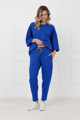 Pantaloni tuta Kaori Italian Fashion cotone cobalto